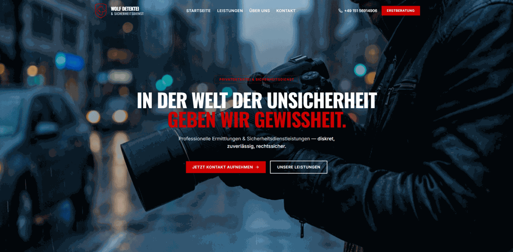 Website-Beispiel: Sicherheitsdienst